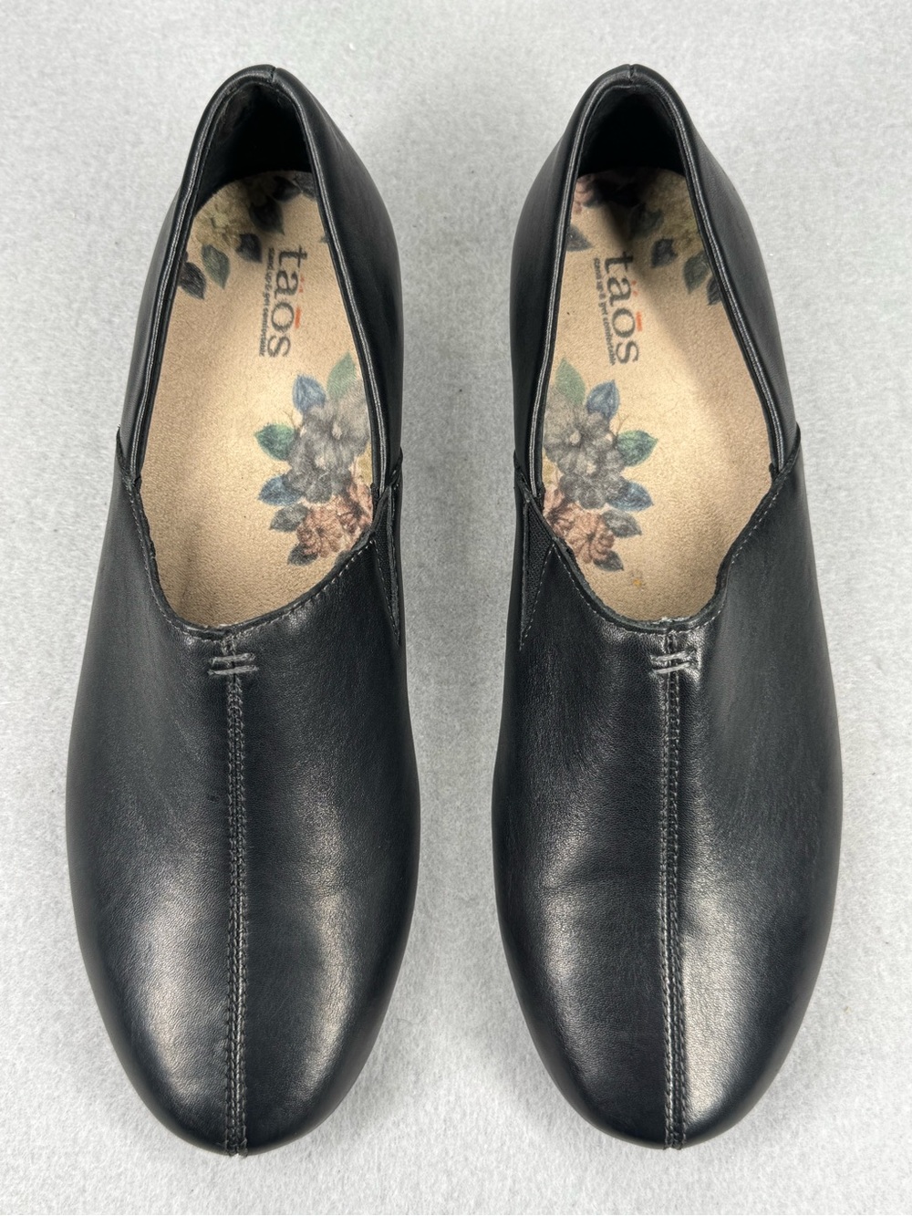 Taos Scheme Black Leather Slip-On Wedge Loafer Shoes 8 - Picture 2 of 10